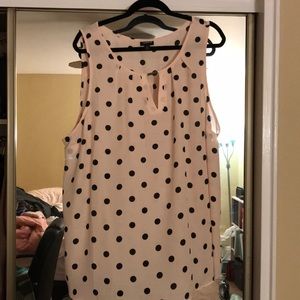 Pink with Black Polka Dots Work Blouse